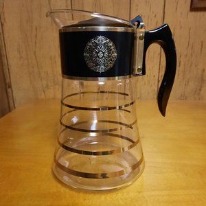 Vintage David Douglas Glass Coffee Pot with Embellished Neckband